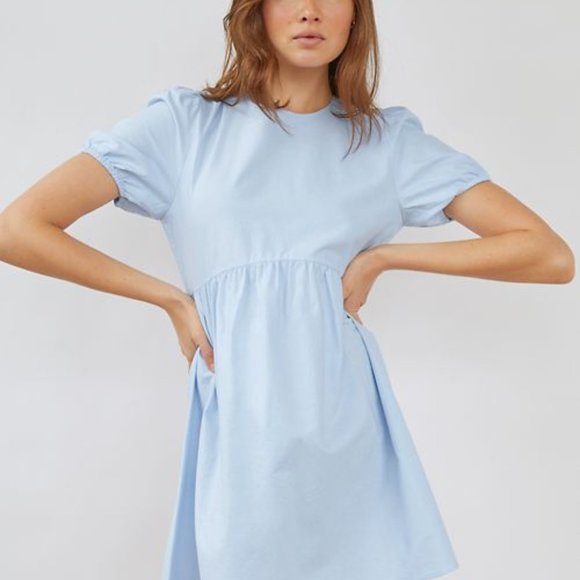 Aritzia Sunday Best Saida Dress BNWT Medium Sky Blue - Picture 2 of 4